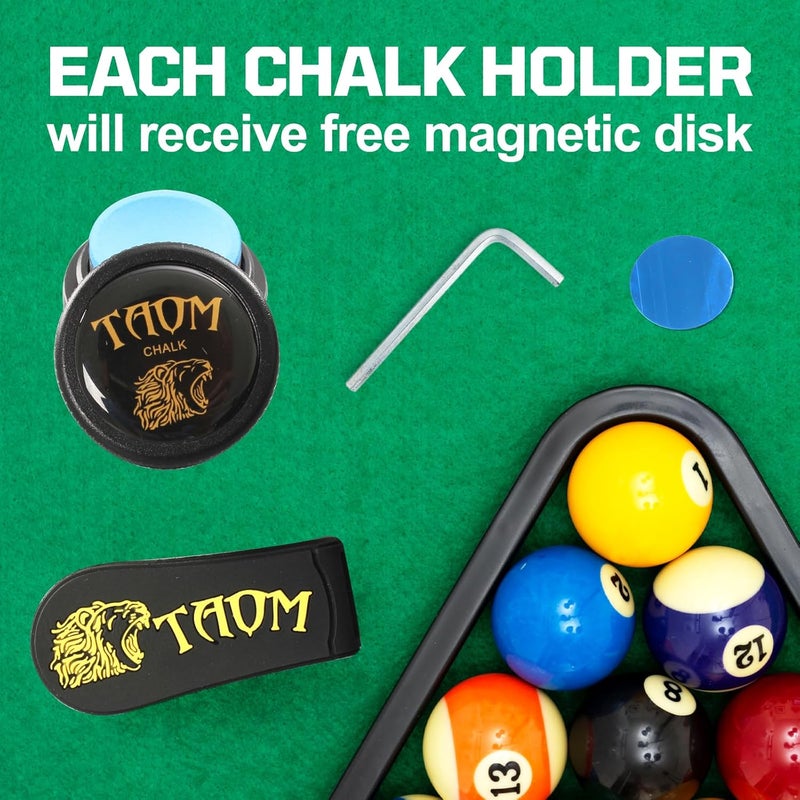 Banly TAOM Round Shaped Pool Chalk Holder, Portable Pool Chalk Cubes, Magnetic Mini Chalk Holder Pool Billiards, Pool Cue Chalk Case Container Box for Billiard Cue Tip Tool Pool Table Snooker Accessories - Image 5